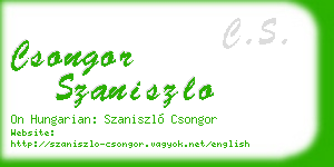 csongor szaniszlo business card